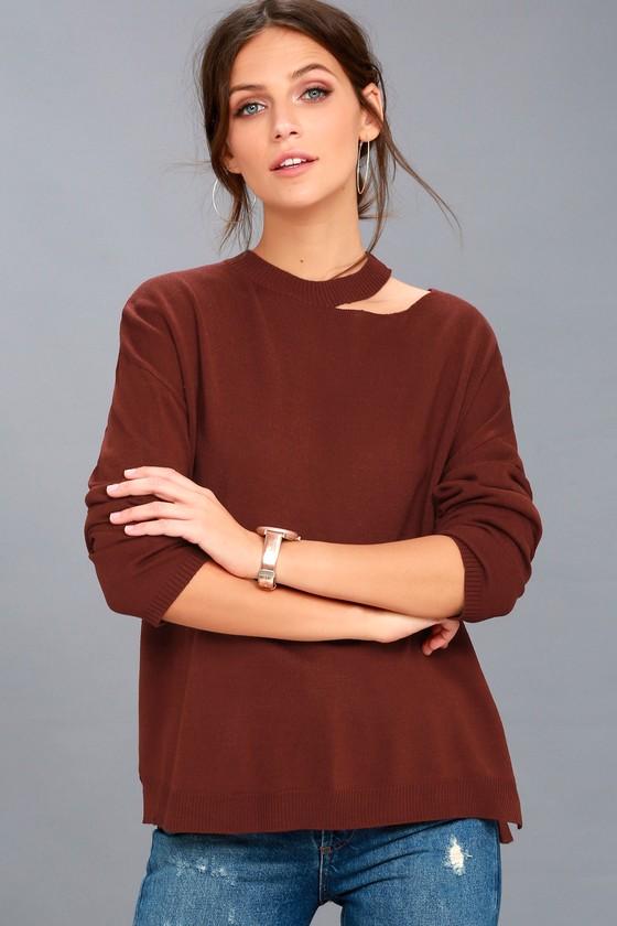 Evidnt | Heike Wine Red Sweater Top | Size Large | Lulus