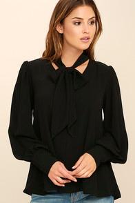 Do & Be Love You Too Black Long Sleeve Top