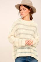 Moon River Elsa Cream Knit Sweater | Lulus