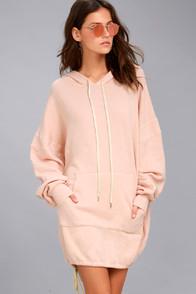Project Social T Luca Light Pink Hooded Dress