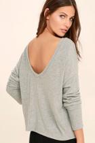 Project Social T Starlight Heather Grey Backless Sweater