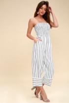 Ali & Jay Get In The Grove Black And White Striped Culotte Jumpsuit | Lulus