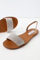 Steve Madden Rock Tan Rhinestone Flat Sandals | Lulus