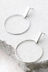 Lulus Take Shape Silver Earrings