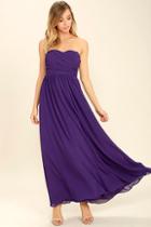 Lulus Love And Be Loved Purple Strapless Maxi Dress