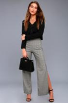 Wallis Black And White Houndstooth Wide-leg Pants | Lulus
