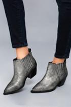 Sbicca | Cardinal Pewter Leather Ankle Booties | Size 6 | Black | Lulus