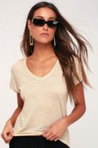 Project Social T Come Hither Sheer Beige Tee | Lulus