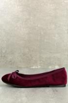Bamboo | Anya Burgundy Velvet Flats | Size 10 | Red | Lulus