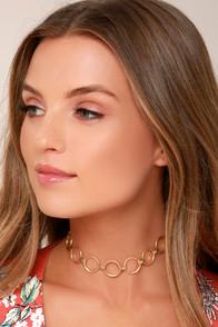 Lulus Loopsy Daisy Gold Choker Necklace