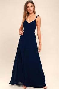 Lulus Meteoric Rise Navy Blue Maxi Dress