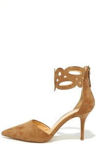 Daya By Zendaya Kanona Sand Suede Ankle Strap Heels