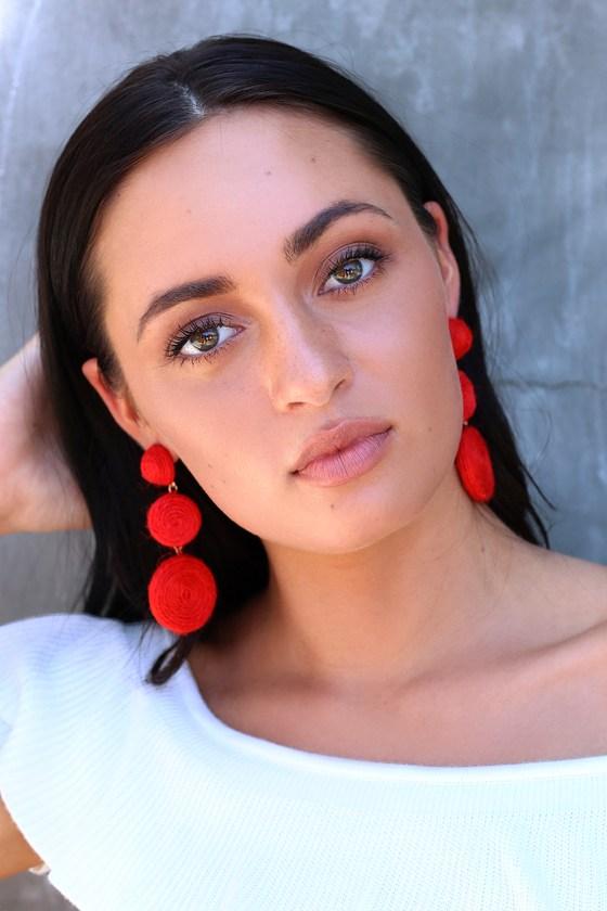 Arnette Red Woven Earrings | Lulus