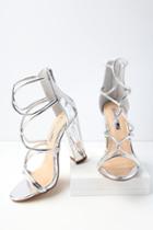 Liliana Beau Silver Patent Dress Sandal Heels | Lulus