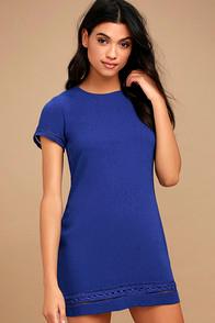 Lulus Perfect Time Royal Blue Shift Dress