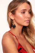 Mailie Black And Gold Tassel Earrings | Lulus