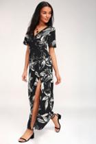 Amuse Society Seaside Black Floral Print Maxi Dress | Lulus