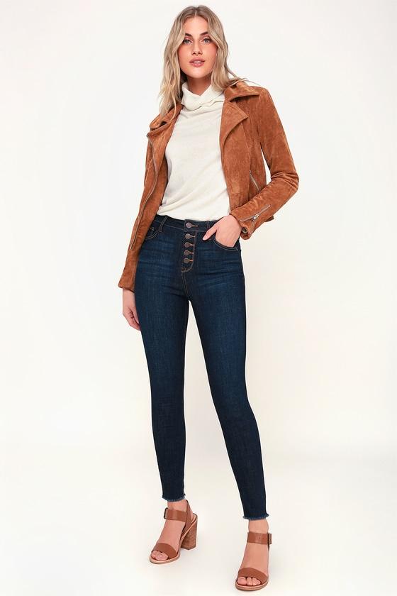 Cello Bruna Dark Wash High Waisted Skinny Jeans | Lulus