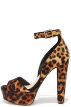 Jessica Simpson Athens2 Natural Leopard Pony Fur Platform Heels