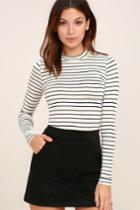 Lulus | Anything Is Posh-ible White Striped Top | Size Large