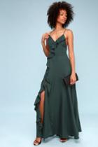 Selmah Teal Green Ruffled Maxi Dress | Lulus