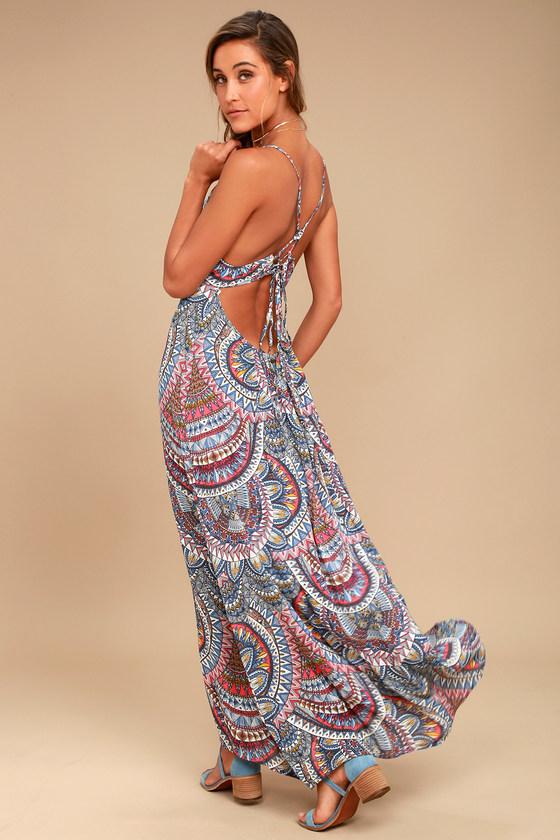 Billabong Places To Be Blue Print Maxi Dress | Lulus