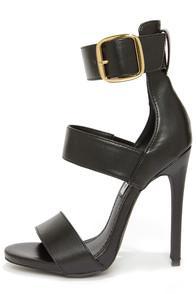 Steve Madden Mysterii Black Ankle Strap Dress Sandals
