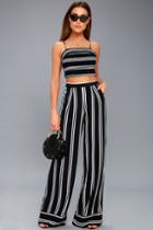 Coastal Living Navy Blue And White Striped Two-piece Jumpsuit | Lulus