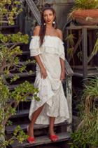 Bb Dakota Angelia White Embroidered Off-the-shoulder Maxi Dress | Lulus