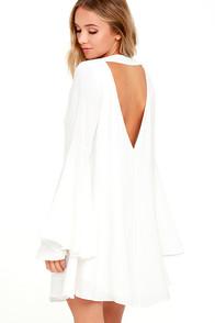 Lulus Something Magical White Long Sleeve Shift Dress