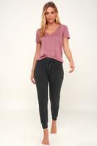 Rvca Kick It Charcoal Grey Fleece Jogger Pants | Lulus