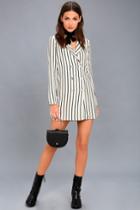 Amuse Society | Blazin Black And White Striped Long Sleeve Dress | Lulus