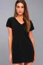 Clear Day Black T-shirt Dress | Lulus