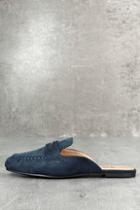 Betani Scarlet Navy Suede Loafer Slides