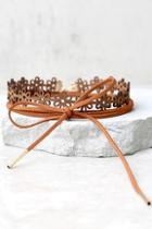 Lulus Good Example Gold And Brown Necklace Set