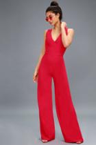 Toluca Red Sleeveless Wide-leg Jumpsuit | Lulus