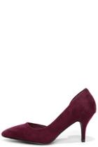 City Classified Quite An Impression Vino Burgundy Suede D'orsay Pumps
