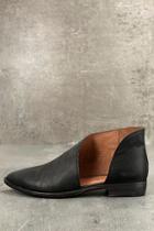 Free People Royale Black Leather D'orsay Pointed Toe Booties