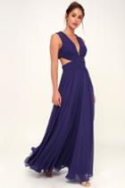 Vivid Imagination Royal Blue Cutout Maxi Dress | Lulus