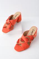 Lemon Drop By Privileged Kason Red Suede Beaded Mules | Lulus