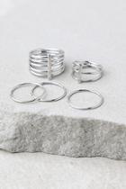 Lulus Perfect Touch Silver Ring Set