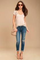 Eunina Something To Talk About Medium Wash Distressed Skinny Jeans