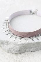 Lulus Caught My Heart Taupe And Silver Layered Choker Necklace