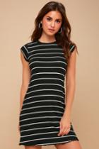 Billabong Right Move Black And White Striped Mini Dress | Lulus