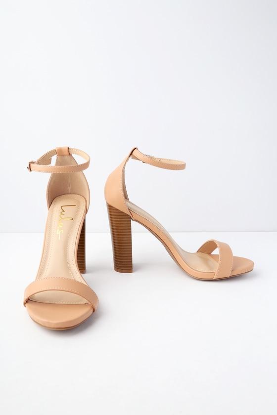 Taylor Almond Stacked Ankle Strap Heels | Lulus