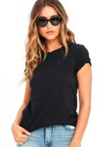 Breckelle's In The Raw Distressed Washed Black Tee | Lulus