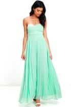 Lulus Always Charming Strapless Mint Green Maxi Dress