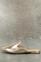 Bamboo Ember Gold Loafer Slides