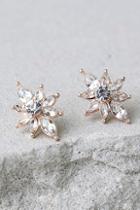 Lulus All The Small Things Rose Gold Rhinestone Earrings