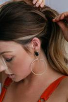 Batina Black And Gold Hoop Earrings | Lulus
